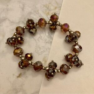 Faceted Beaded Bracelet Art Deco Formal Party Cocktail Jewelry